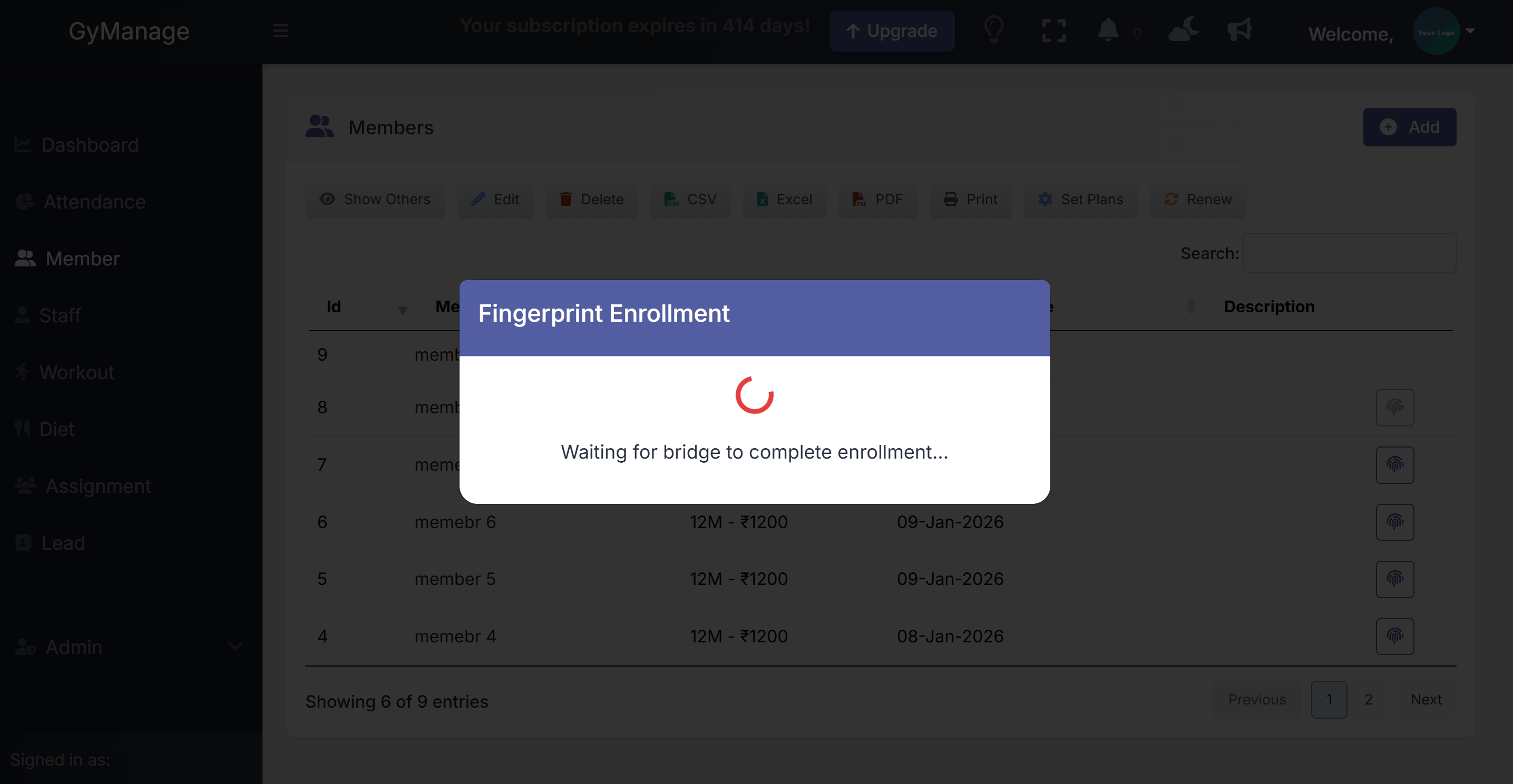 Fingerprint enrollment
